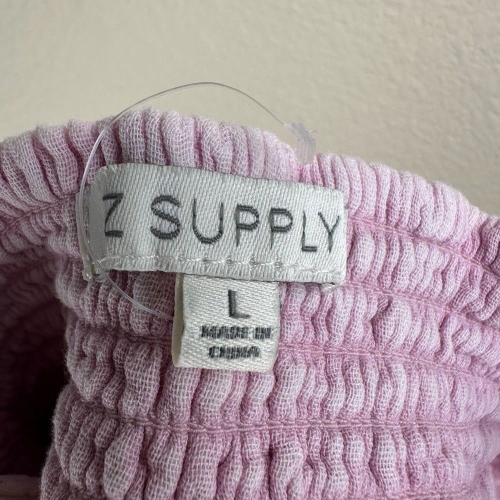 Z SUPPLY Gauzy Tiered Midi Dress in Bleached Pink Mauve Size Large Boho Summer - Picture 13 of 16